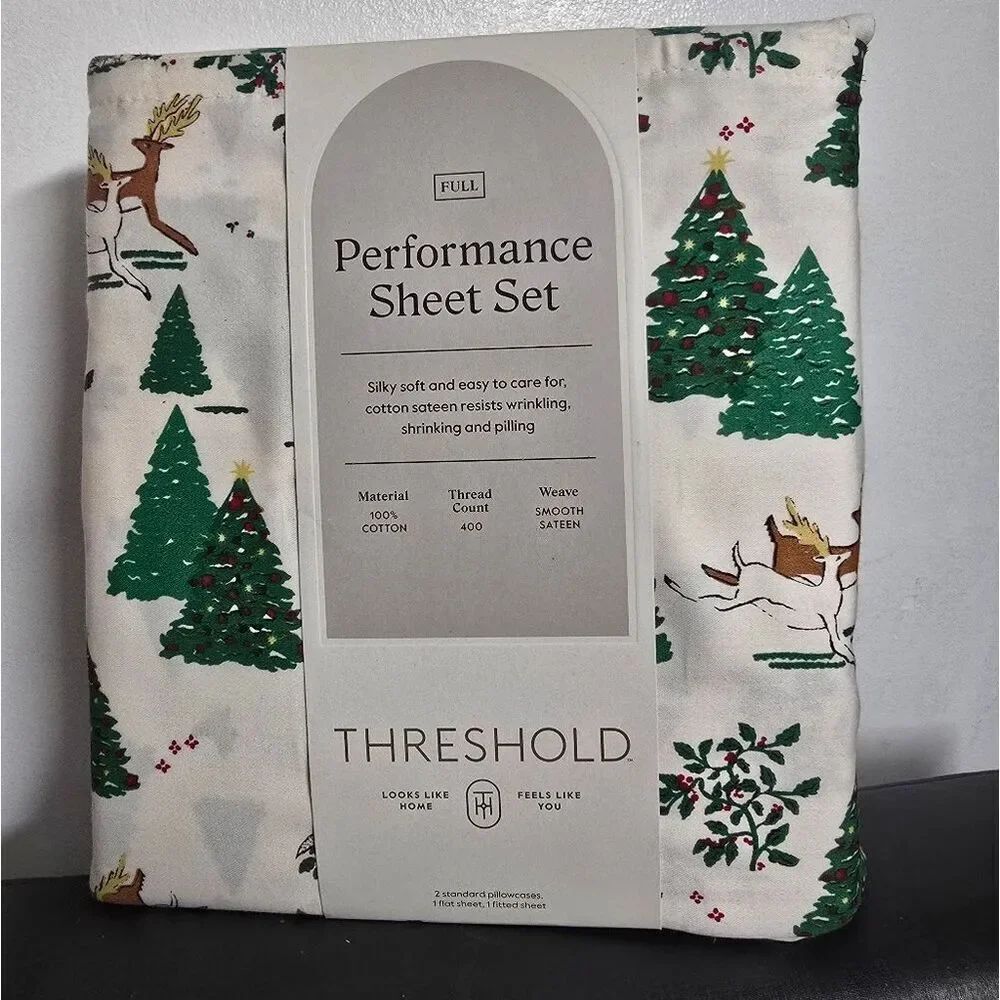 New Full 400 Thread Ct Christmas Holiday Performance Sheet Set Winter Threshold